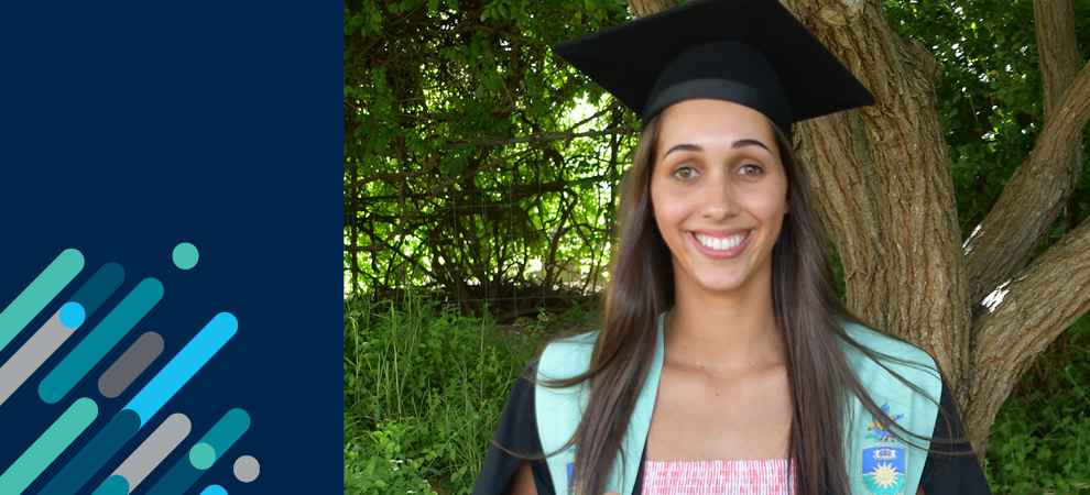 Smiling female graduate