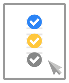 To do list with 3 ticks above one another