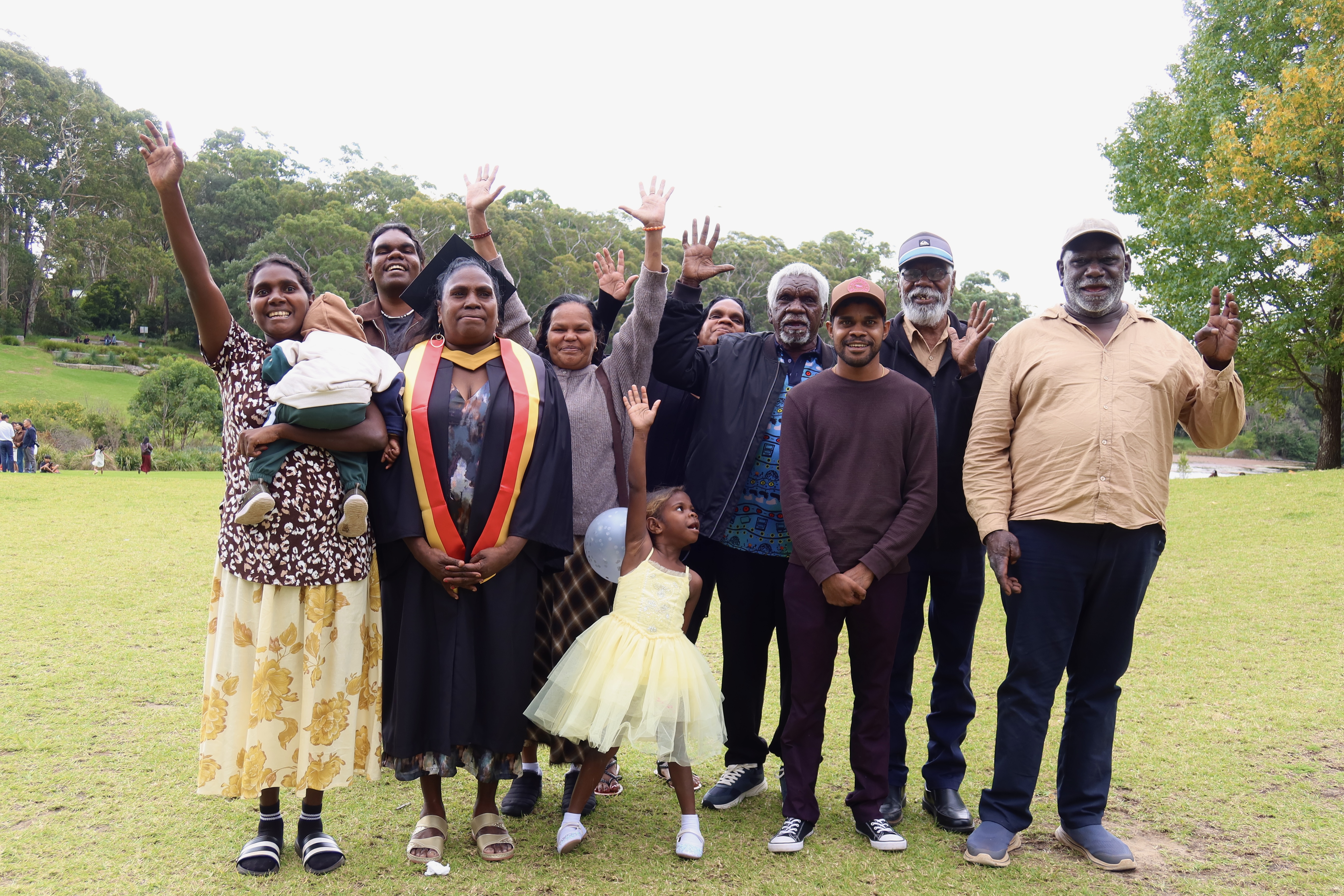 Regina with family members from south east Arnhem Land at graduation