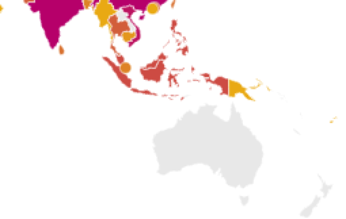 map of Australia and surrounding areas 
