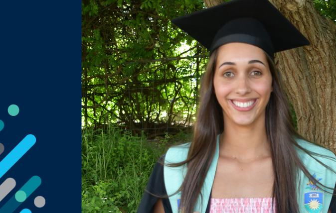 Smiling female graduate