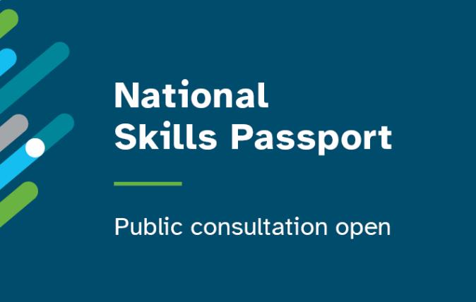 Banner with the words: ‘National Skills Passport – Public consultation open.’
