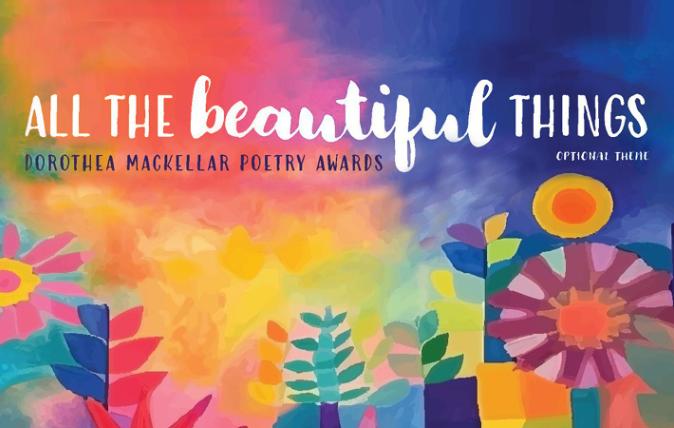 All the beautiful things - Dorothy Mackellar poetry awards on colourful background