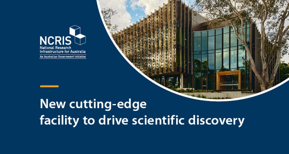 New cutting-edge facility to drive scientific discovery banner with an image of a building.