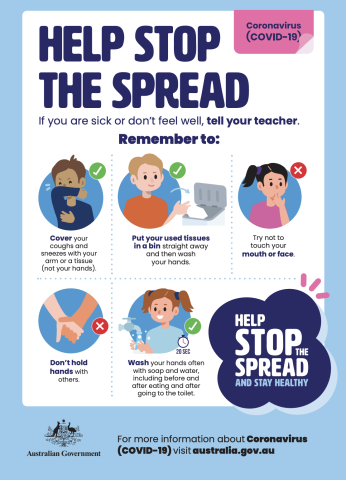 help stop the spread - primary school poster