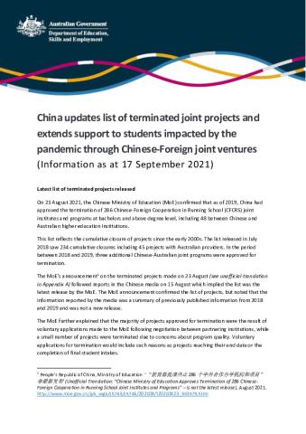 China updates list of terminated joint projects and extends support to students impacted by the pandemic.pdf