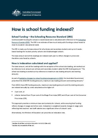 DE Fact sheet - how is school funding indexed.pdf