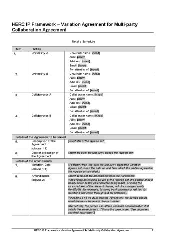 HERC IP Framework - Variation Agreement (Multi-party Collaboration Agreement).pdf