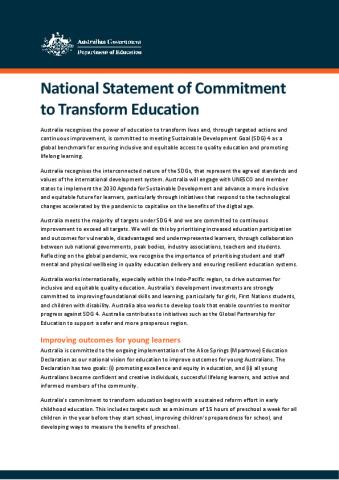 Australia&#039;s National Statement of Commitment to Transform Education.pdf