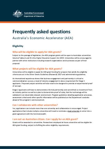 Australia&#039;s Economic Accelerator - Frequently Asked Questions.pdf