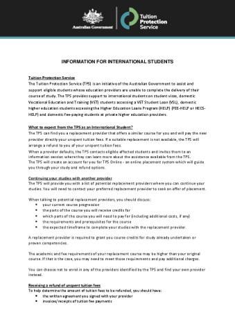 TPS Information for international students.pdf