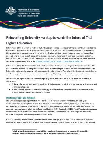Thailand Education Policy Update - Reinventing University.pdf