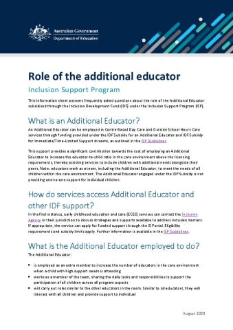 Inclusion Support Program role of the additional educator.pdf