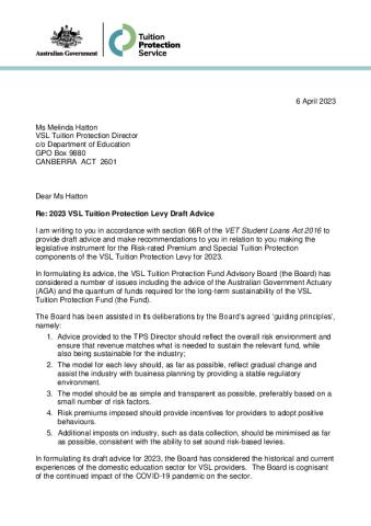 Draft Board Advice to TPS Director on 2023 VSL Levy.pdf