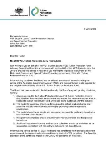 Final Board Advice to TPS Director on 2023 VSL Levy.pdf