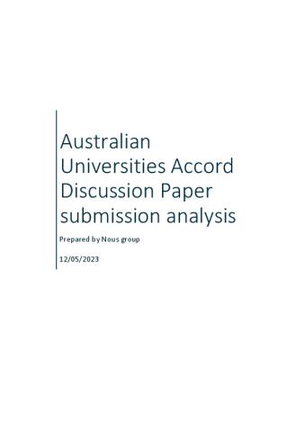 Australian Universities Accord Discussion Paper submission analysis.pdf