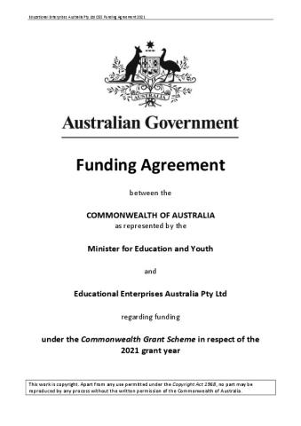 Educational Enterprises Australia Pty Ltd 2021 Funding agreement.pdf