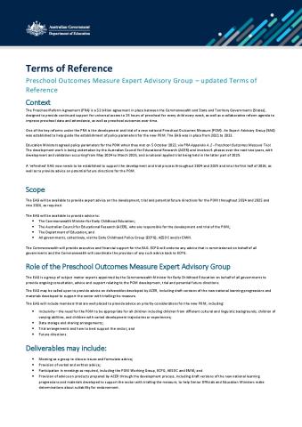 Preschool Outcomes Measure Expert Advisory Group – updated Terms of Reference - Sept 2024.pdf