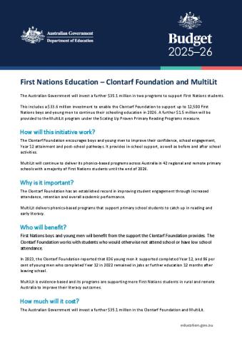 25-26 Federal Budget Factsheet - Clontarf Multilit.pdf