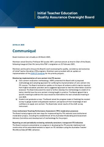 Communiqué ITE Quality Assurance Oversight Board Meeting 3.pdf