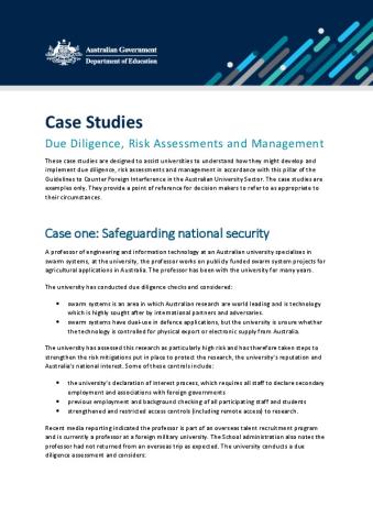 Case studies - Due diligence, risk assessments and management.pdf