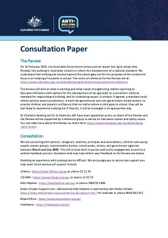 20250327 - Consultation Paper - Anti-Bullying Rapid Review .pdf