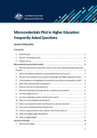 FAQs - Microcredentials Pilot in Higher Education _May_2025.pdf