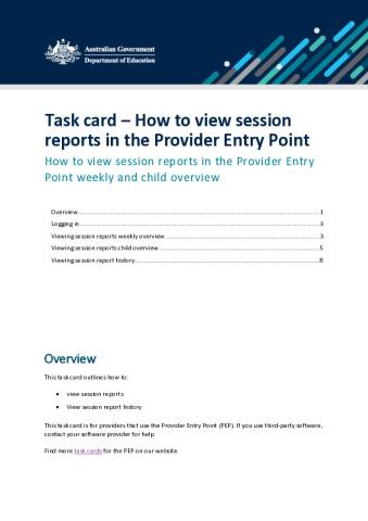 Task card - How to view session reports in the Provider Entry Point.pdf