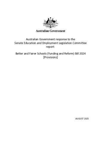 Australian Government Response (AGR) for the Better and Fairer Schools (Funding and Reform) Bill 2024 - PDF.pdf
