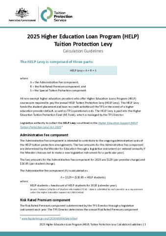 2025 Higher Education Loan Program (HELP) Tuition Protection Levy - Calculation Guidelines.pdf