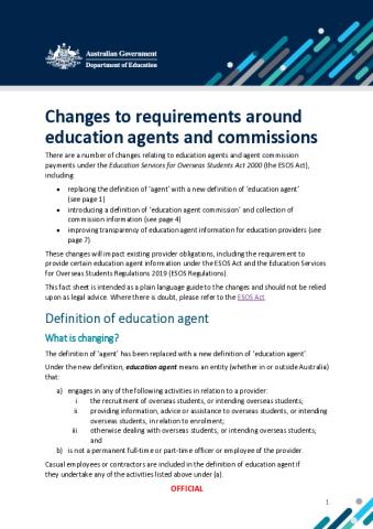 2025 - Fact sheet - Education agents and commissions.pdf