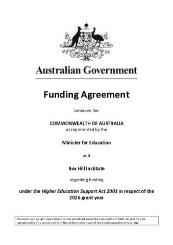2026 Box Hill Institute of TAFE - Funding Agreement.pdf