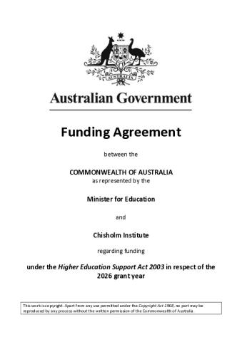 2026 Chisholm Institute - Funding Agreement.pdf