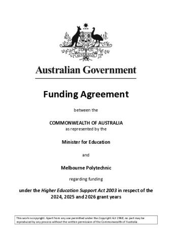 Melbourne Polytechnic - CGS Funding Agreement 2026.pdf