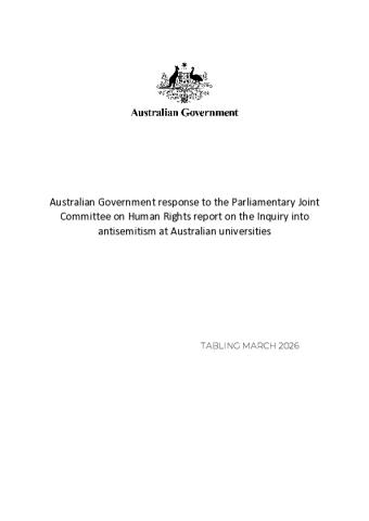 Attachment B - AGR - PJCHR Inquiry Antisemitism at Australian Universities - Final.pdf