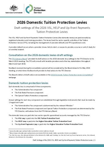 Fact Sheet - Draft Settings of 2026 VSL, HELP and Up-front Payments Tuition Protection Levies.pdf