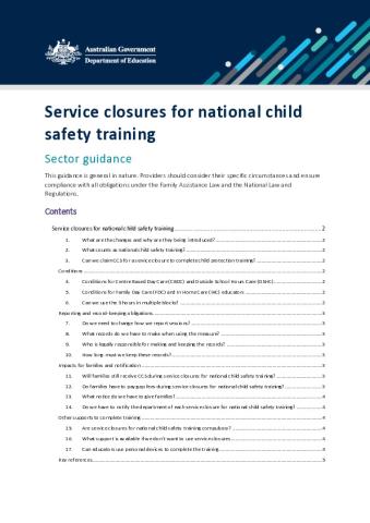 Service closure for national child safety training — sector guidance.pdf