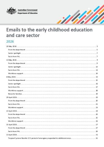 2026 Emails to the early childhood education and care sector updated 20 May 2026.pdf