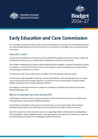 2026-27 Budget factsheet - Early Education and Care Commission.pdf