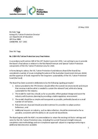 Final Board Advice to TPS Director on 2026 VSL Levy Settings.pdf