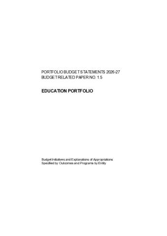 Portfolio Budget Statements 2026-27 Education.pdf