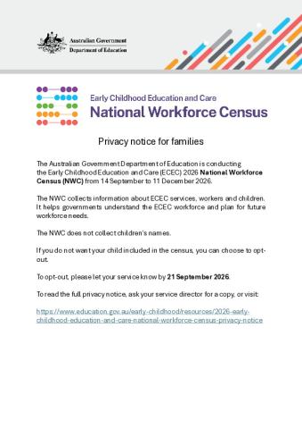 2026 Early Childhood Education and Care National Workforce Census Privacy Notice for families.pdf