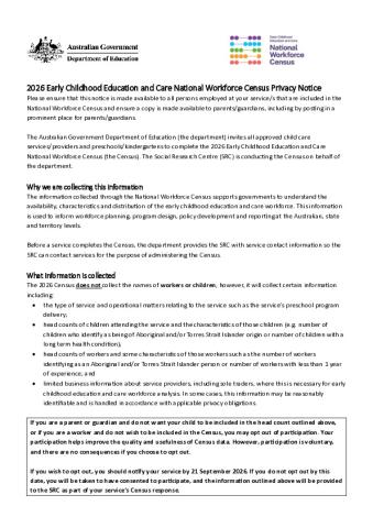 2026 Early Childhood Education and Care National Workforce Census Privacy Notice.pdf