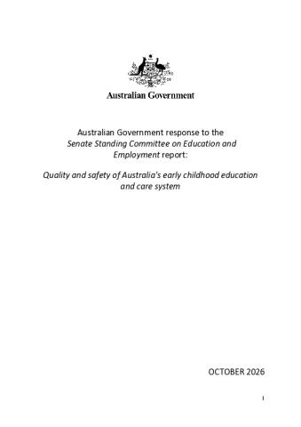 Australian Government Response - Quality and safety of Australia's early childhood education and care system.pdf