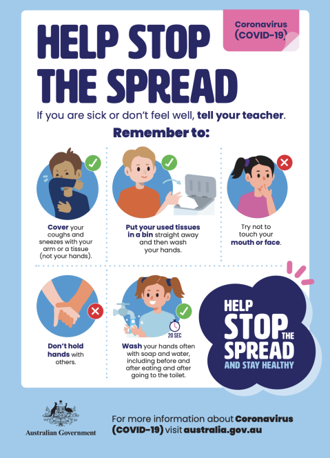 help stop the spread - primary school poster