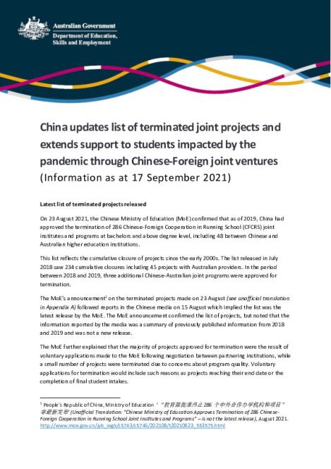 China updates list of terminated joint projects and extends support to students impacted by the pandemic.pdf