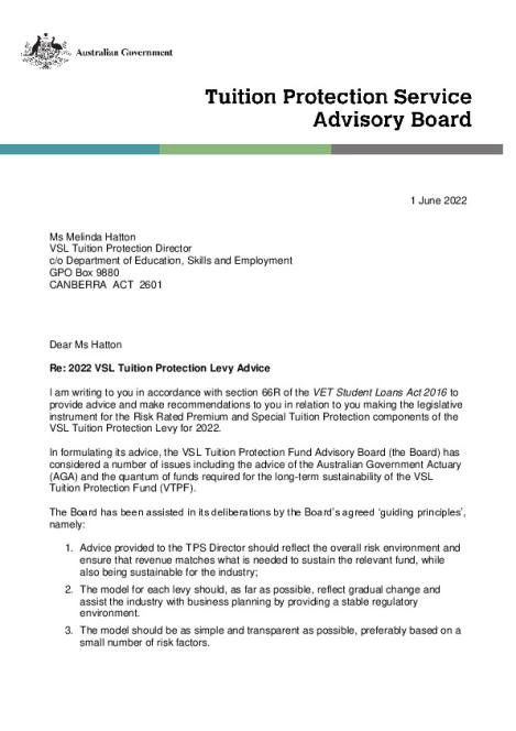 Final Board Advice to TPS Director on 2022 VSL Levy (unsigned).pdf