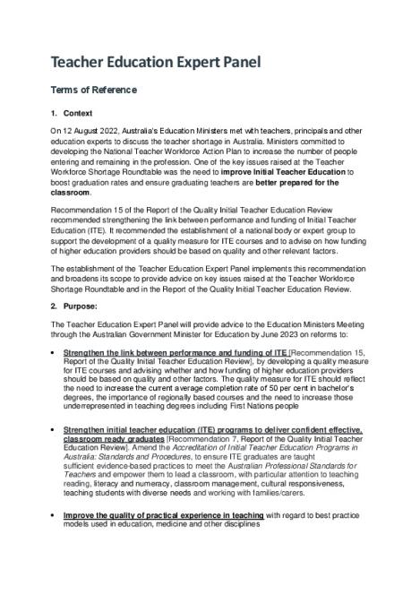 Teacher Education Expert Panel ToR.pdf