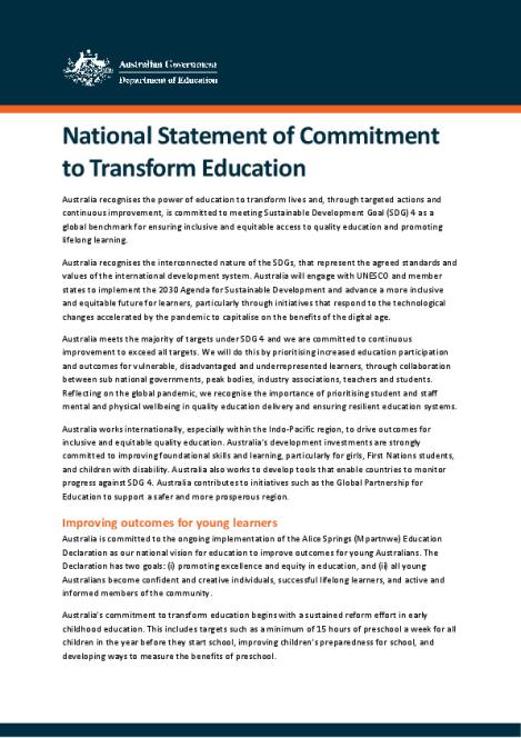 Australia&#039;s National Statement of Commitment to Transform Education.pdf