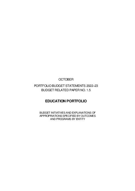 Education Portfolio Budget Statement October 2022.pdf